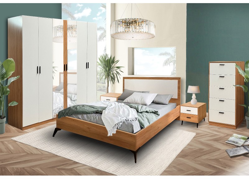 BED CAPILEIRA REF 700 (3PCS) 5'0 OAK/WHITE (29531